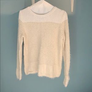 Super soft, fuzzy white sweater